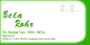 bela rohr business card